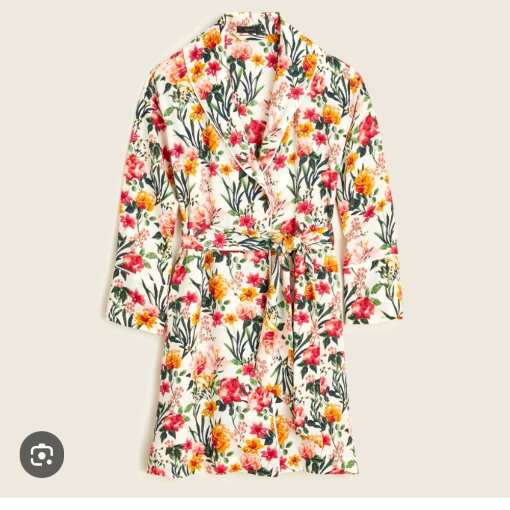J Crew Floral Pajama and Robe 3-piece set